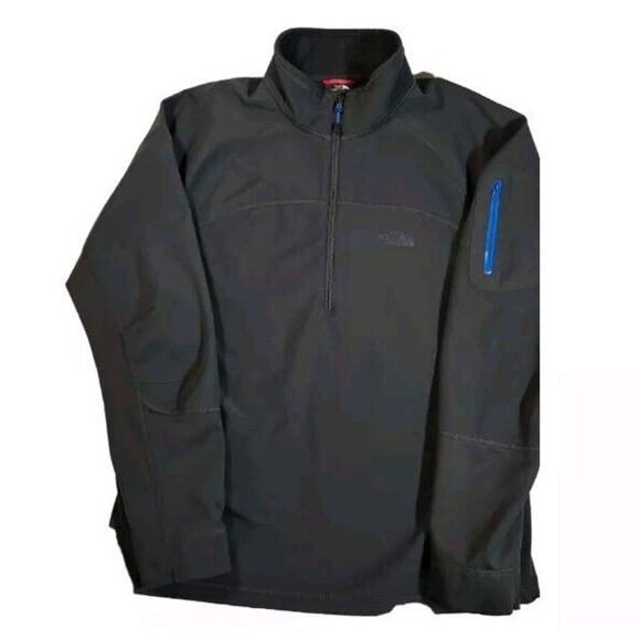 The North Face Men's Large Gray Blue Half Zip Pullover Fleece Lined - Picture 1 of 11